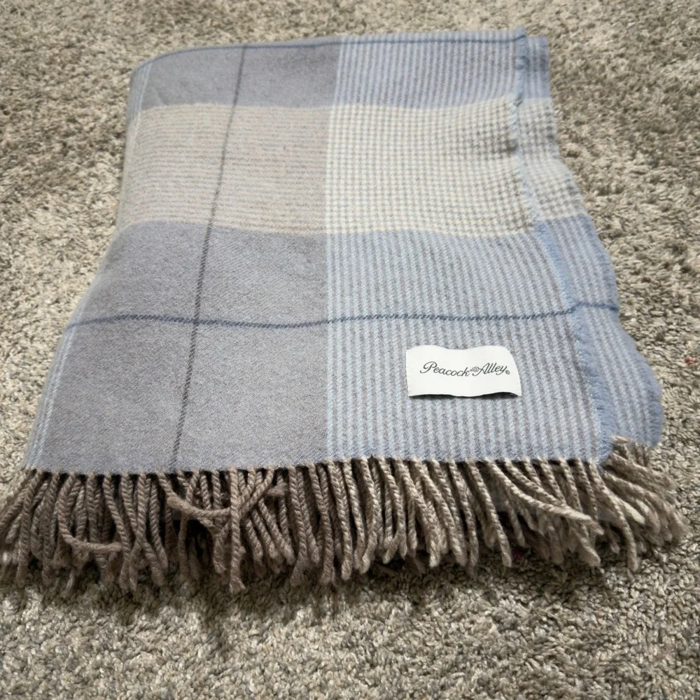 Peacock Alley Unisex 100% Virgin Wool Scarf Fringe Trim Western Luxury Boho